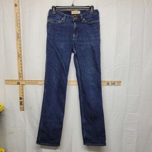 Carhartt Womens Flannel Lined Jeans Original Fit Straight Leg Dark Wash Blue 4R